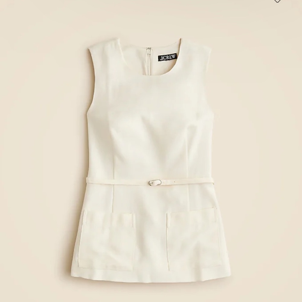 J. Crew Ivory Belted Sleeveless Top Size 2